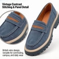 thumbnail image 3 of CHICVOMEY Platform Loafers for Women Slip On Lug Sole Penny Loafers Comfort Faux Suede Casual Shoes for Preppy Style Office and Everyday Wear, 3 of 9