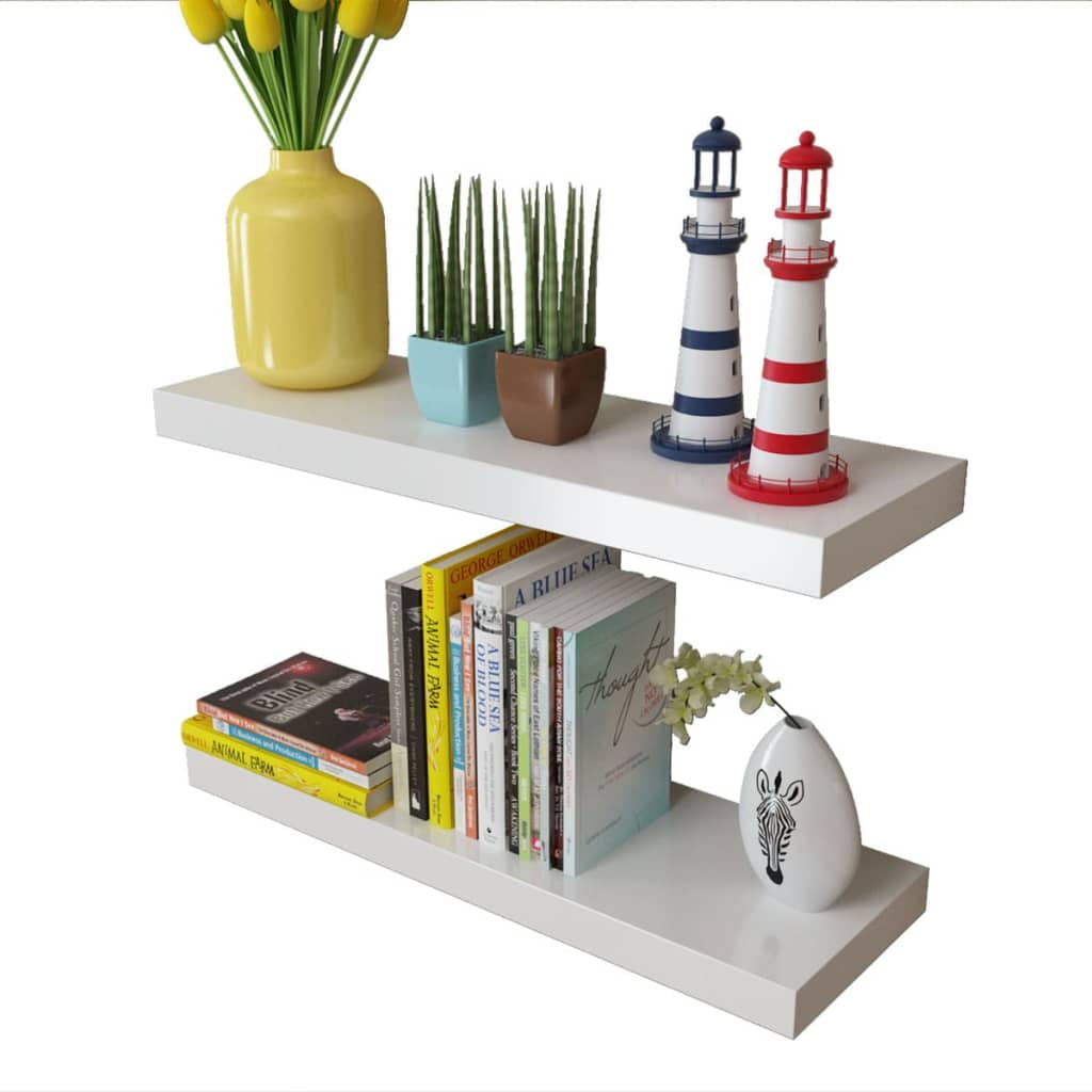 Kepooman 4pcs 23.6" Hanging Wall Shelves Decoration for Home Ofiice, White Kepooman 4pcs 23.6" Hanging Wall Shelves Decoration for Home Ofiice, White
