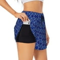 thumbnail image 3 of Lsque Blue Lantern Shapes Printed Women's Running Shorts with Liner Pockets,Elastic Quick Dry Workout Athletic Gym Yoga Shorts,Womens High Waist Shorts-XX-Large, 3 of 9