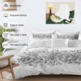 thumbnail image 3 of 3 Piece Black Grey Eucalyptus Leaves Duvet Cover Set Twin Size,Microfiber Comforter/Quilt Cover with Corner Ties and 2 Pillowcases,Spring Summer Botanical Floral Soft Bedding with Zipper Closure, 3 of 8