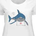 thumbnail image 4 of Inktastic Shark Dinner Women's Plus Size T-Shirt, 4 of 5