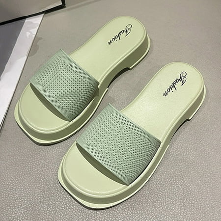 

SUODUI Women s Slippers Women s New Roman Soft Soled Summer Outdoor Thick Soled Slippers Green 7