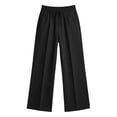 thumbnail image 4 of 11-12 Years Teen Girls Teenager Casual Trousers Long Wide Leg Jogging Bottoms Kids Baggy Wide Leg Pants Jogger Trousers for Fall and Winter Black Sweatpants, 4 of 4