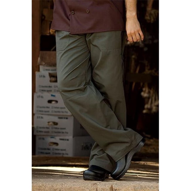 Uncommon Threads 4102-6507 Pantalon Cargo Grunge de Chef en Olive - 3XLarge