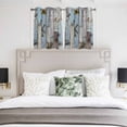 thumbnail image 3 of Blue Grey Wooden Kitchen Curtains Window Panels, Farmhouse Barn Sunflowers Retro Insulated Window Treatment Curtain, Grommet Curtains for Bedroom/Living Room/Bathroom, 2 Piece 52"Wx45"L, 3 of 8