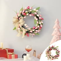 2024 Valentines Day Gifts WJSXC 17.72 Inch Valentine's Day Wreath, Outdoor Lighted Valentine's Day Wreath for Front Door for Holiday Valentine's Day Decorations Pink
