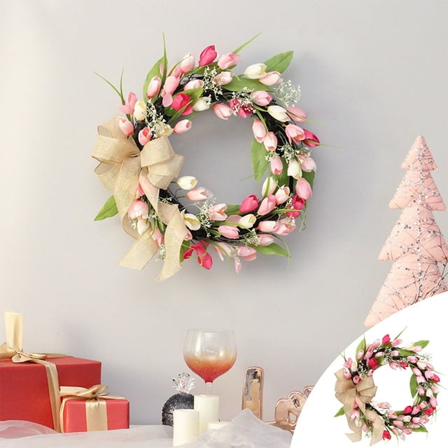 Xihbxyly Corona de San Valentín, Decoración Iluminada para Exteriores, Diseño Artificial Realista, Decoración Navideña para Puerta de Entrada, Versátil para Uso En Interiores y Exteriores, Tamaño de