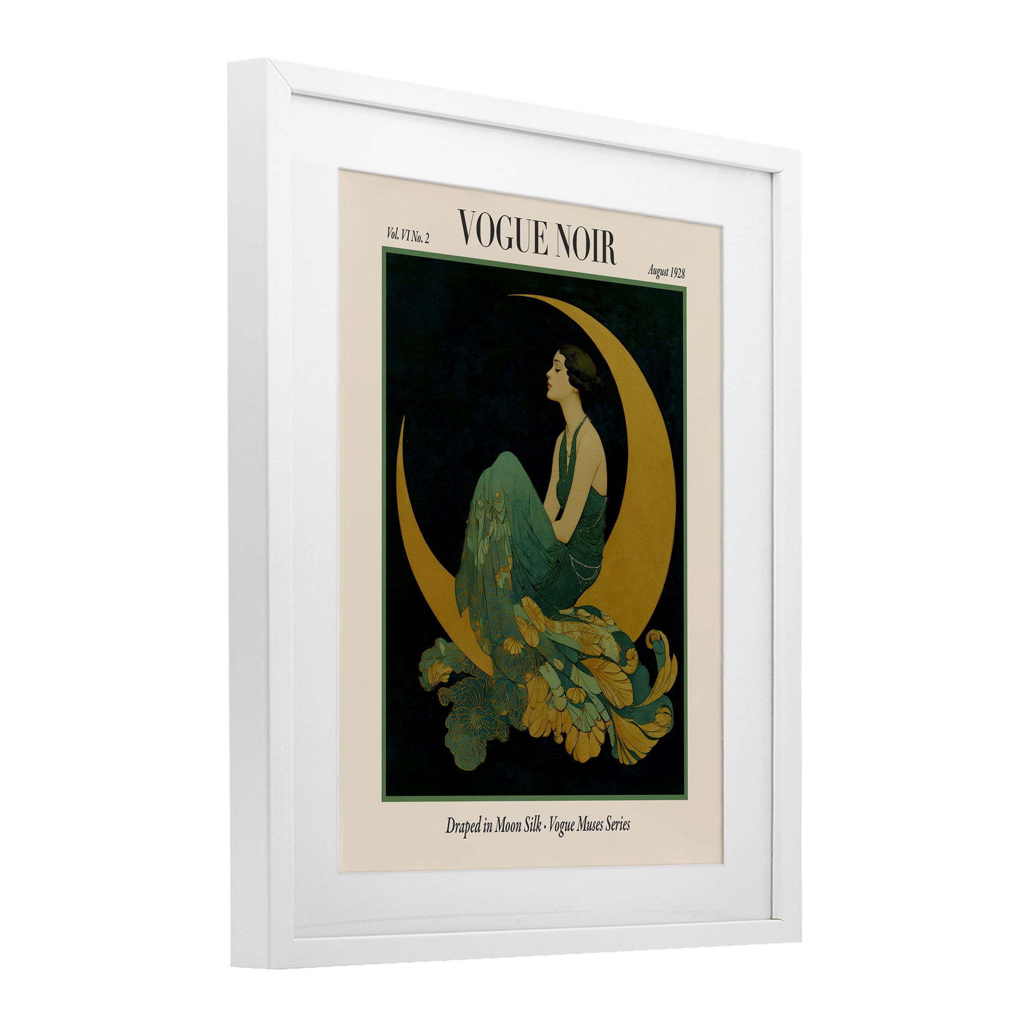 Stupell Industries Draped In Moon Silk White Framed Print Under Glass, design by A Barefoot Stylist
