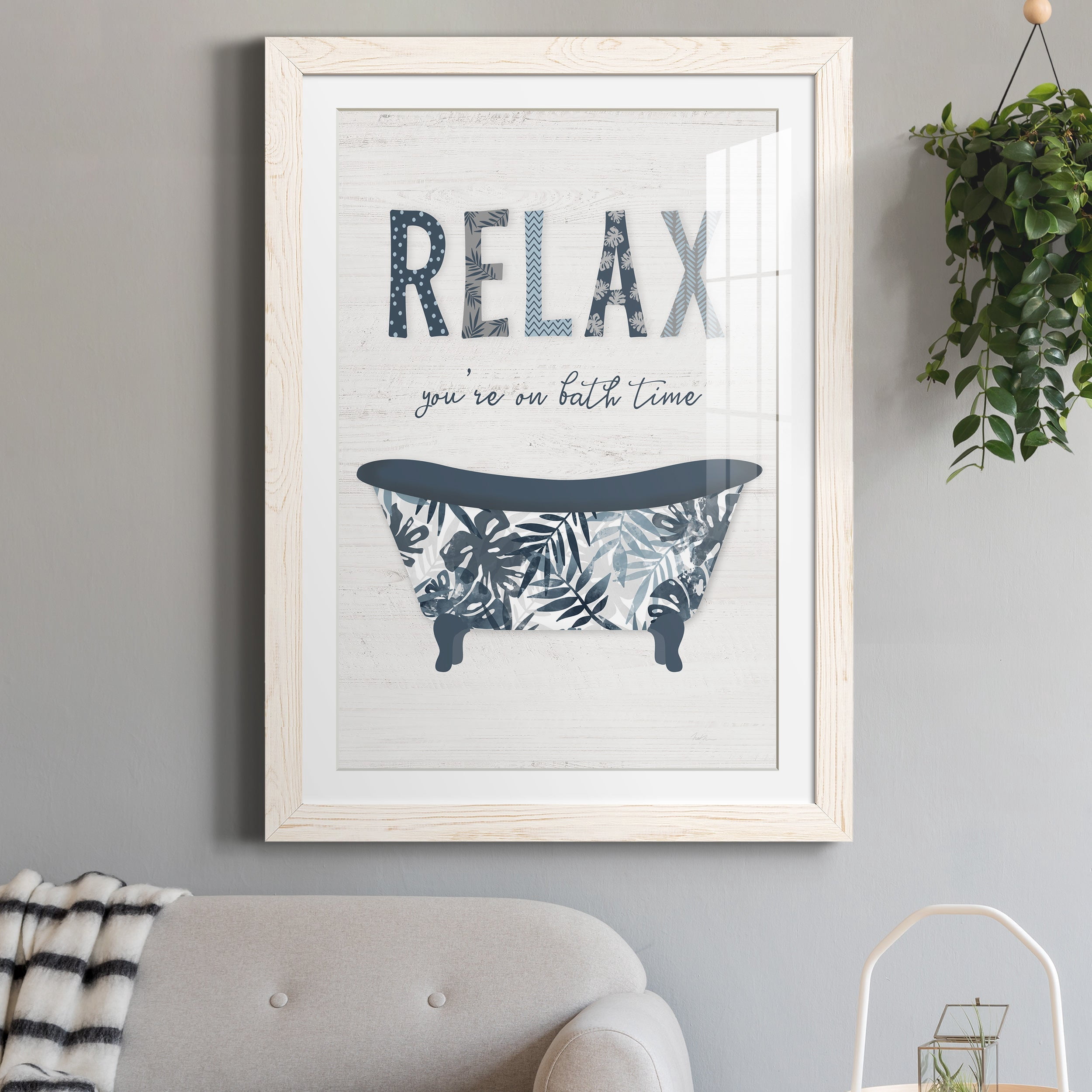 Palm Bath I - Premium Framed Print - Distressed Barnwood Frame - Ready to Hang