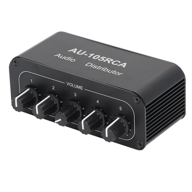 Bi Directional Audio Switcher High Fidelity 5 Way Audio Switch Splitter for Multimedia Conference Room