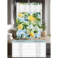 thumbnail image 6 of No Hook Cloth Fabric Shower Curtain with Snap in Liner, Summer Lemon Waterproof Shower Curtains Set with See Through Top Window, Watercolor Rustic Fruit Blue Striped Bath Curtains Shower 60"x72", 6 of 6