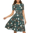 thumbnail image 2 of Ketyyh-chn99 Blouses pour Femmes Mode Chic Grande Taille Robe d'Été Robe Extensible Robe d'Été Manche à Volants Ample Fluide Plissée Robe Mini C,TG, 2 of 5