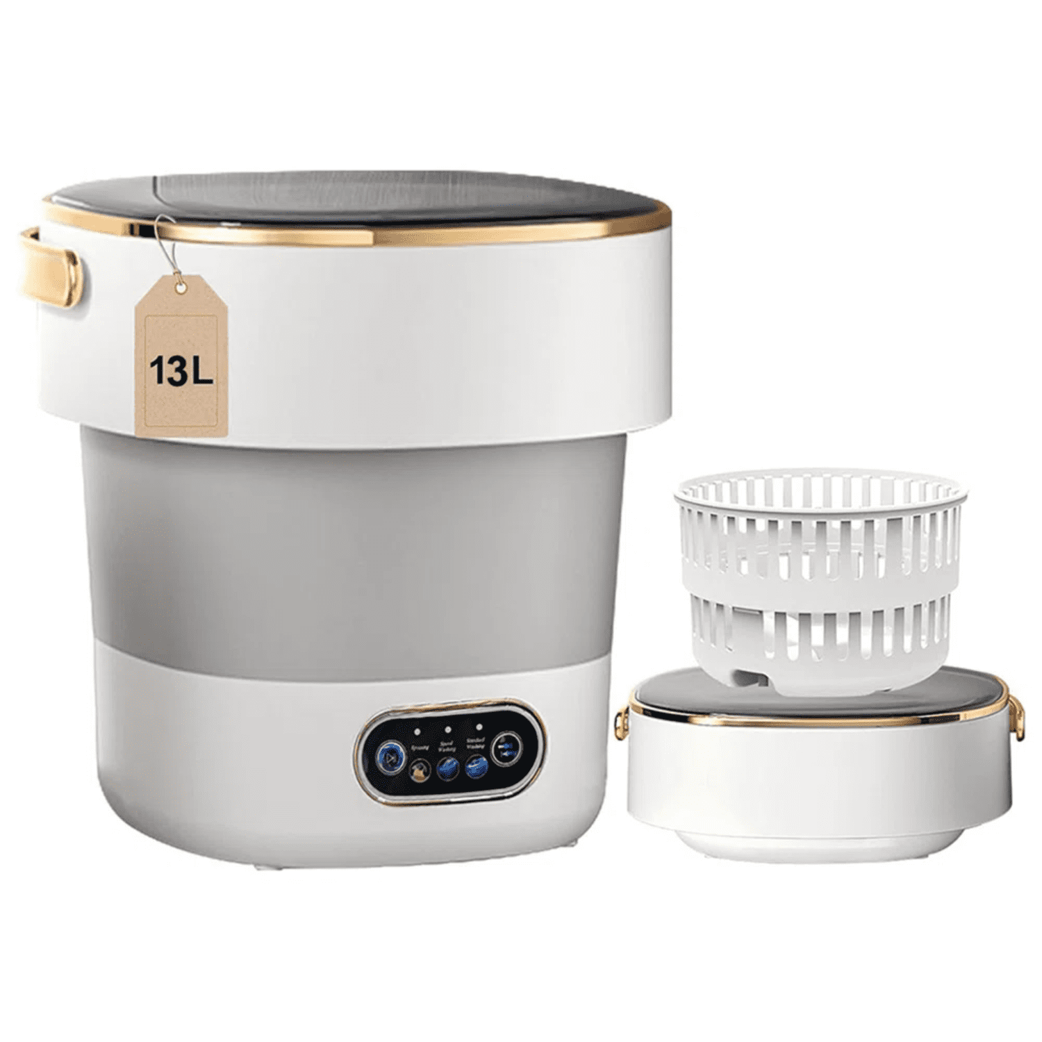 Portable Washing Machine,Mini Washer 13L Upgraded With Spin Basket,Small Clothes Folding Washing Machine Of Underwear, Baby And Small Clothes