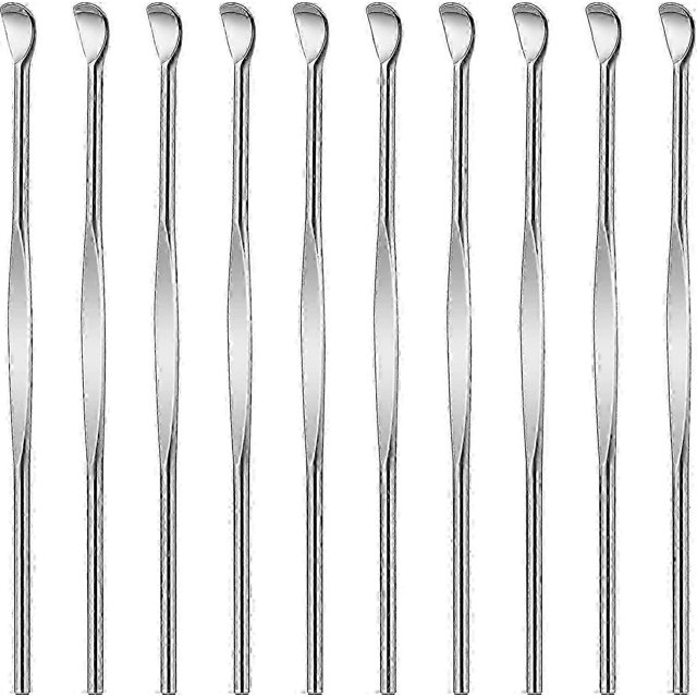 10 Pack - Stainless Steel Ear Spoon Portable Ear Pick Earwax Cleaning Tools