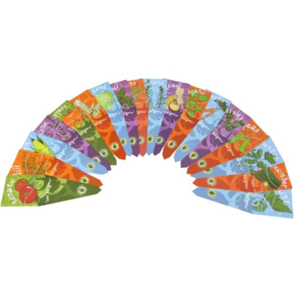 9 Vegetable Markers and 9 Herb Markers Winchester Gardens Assorted Biodegradable Veggie and Herb Markers 18 Markers