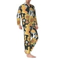 thumbnail image 3 of Kll Mushrooms Honeycomb Sleepwear Mens Flannel Pajamas,Long Cotton Pj Set, 3 of 9