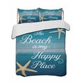 thumbnail image 2 of Summer Starfish Full Size Down Alternative Comforter, Lightweight Comforter Quilt Bedding Set with Pillow Shams Blue Wood Grain Ombre Coastal All Seasons Bed Comforter Duvet Insert 78"x90", 2 of 7