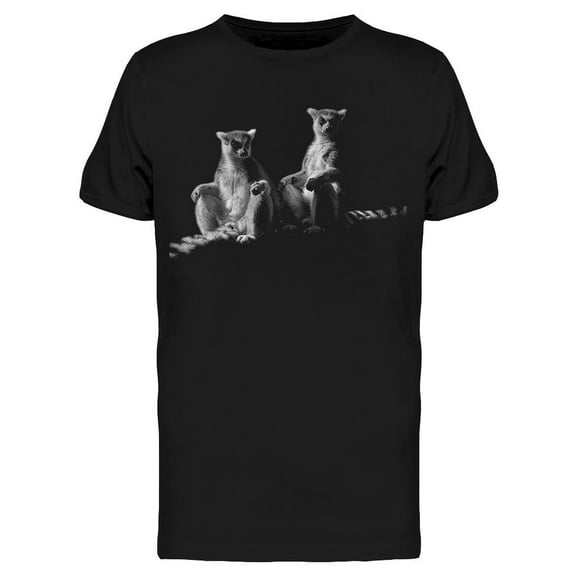 Two Ring-Tailed Lemurs Sitted T-Shirt Men -Image by Shutterstock, Male XX-Large