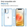 thumbnail image 6 of Allytech iPhone 12 Case, 6.1 Inch, Shock Resistant Rubber Soft TPU Bumper Heavy Duty Acrylic Clear Back Hard Case Cover, Blue, 6 of 8