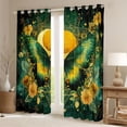 thumbnail image 2 of Homewish Green Bohemian Butterfly Blackout Curtains Set of 2 (52x84 Each), Gold Groovy Flower Window Curtains, Hippie Western Animal Curtains and Drapes, Living Room Curtains Decor, 2 of 6