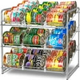 thumbnail image 1 of Can Rack Organizer  Stackable Can Storage Dispenser Holds up to 36 Cans for Kitchen Cabinet or Pantry  Silver, 1 of 6
