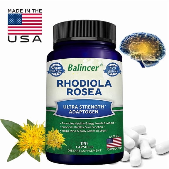 Balincer Rhodiola Rosea Supplement, 1000mg, 120 Vegan Capsules, Supports Energy & Healthy Stress Response