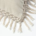 thumbnail image 5 of Chanasya Natural Cotton Solid Color Creme and Golden Throw Pillow Covers with Fringe and Tassel 2 Piece Set - Modern Decorative Home Décor for Bed, Couch, Patio and Outdoor (18x18 Inches), 5 of 6