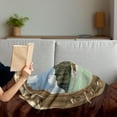 thumbnail image 3 of Hawaiian Soft Flannel Fleece Blanket, Porthole Inside Ship View of a Deserted Island Hill Cliff Tropical Holiday, Cozy Plush for Indoor and Outdoor Use, 50" x 60", Brown Yellow Green, by Ambesonne, 3 of 5
