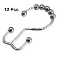 thumbnail image 2 of Unique Bargains Crochets de Rideau de Douche en Métal Double Rouleau pour Tringles de Douche de Salle de Bain Rideaux Doublures 12 Pcs, 2 of 6