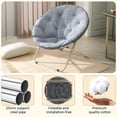 thumbnail image 4 of TOPCHANCES 31" Folding Saucer Chair, Collapsible Lounge Moon Chair with Ottoman, Grey, 4 of 9