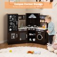 thumbnail image 4 of Gymax Corner Kids Play Kitchen Wooden Pretend Toy Kitchen w/ Realistic Lights Brown, 4 of 10