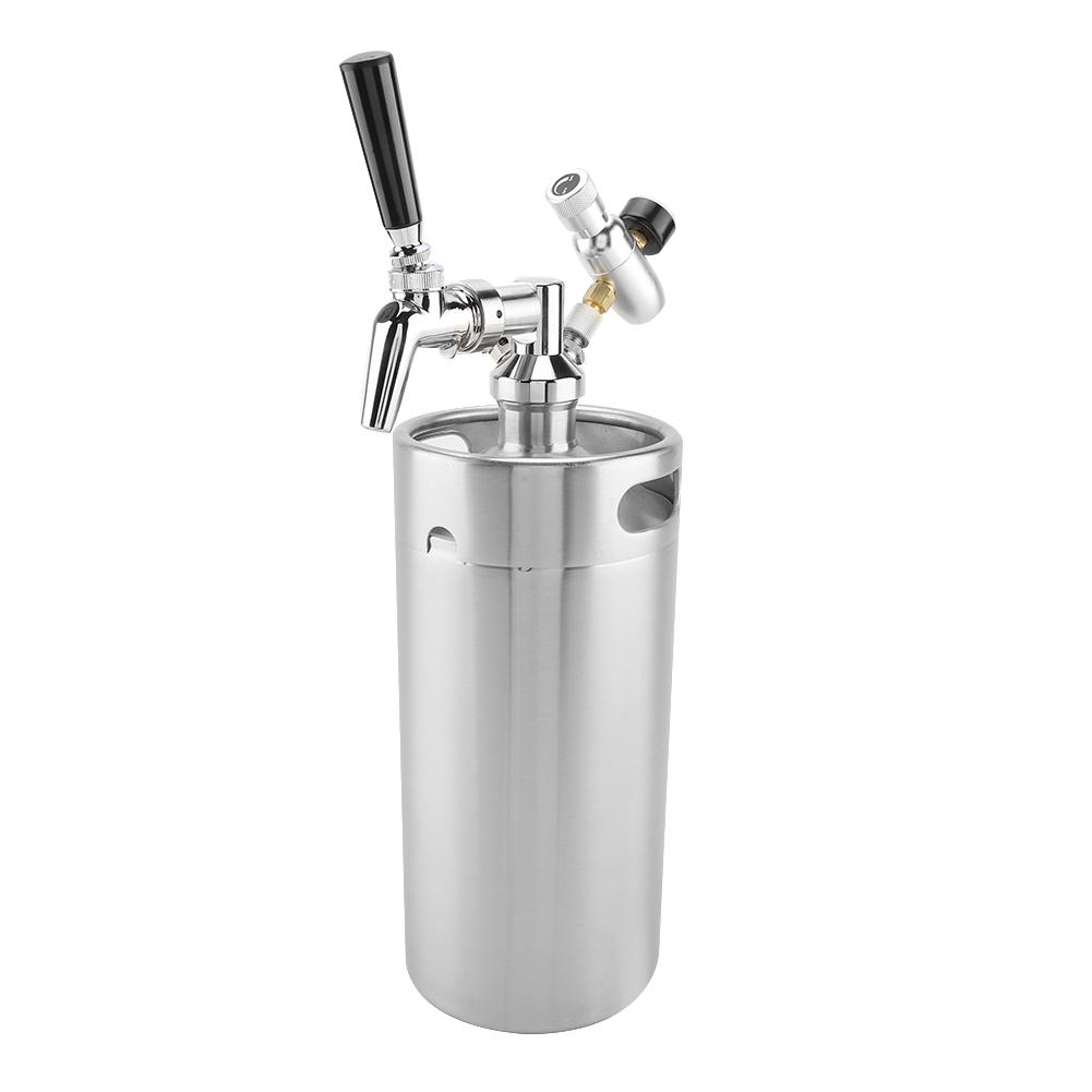 OTVIAP Drink Dispenser,3.6L Mini Stainless Steel Beer Barrel Drink