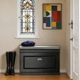 thumbnail image 6 of Small Shoe Storage Bench, Black Narrow Shoe Cabinet for Entryway, Shoe Rack with Cushion & 2-Tier Flip Drawer, for Closet, Hallway, Mudroom, 6 of 6