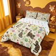 thumbnail image 2 of meiyoeat spring Garden Kitten Full Size Comforter Sets,Floral Cat Print Bedding Comforter Set,Reversible,3 Pieces,1 Comforter and 2 Pillowcases, 2 of 7
