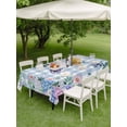 thumbnail image 4 of Outdoor Tablecloth with Umbrella Hole for Patio/Picnic/Party/Camping, Watercolor Flowers Waterproof Table Cloth Rectangle Table Cover Washable, Spring Floral Butterflies Blue Plaid (60"x 84"), 4 of 8