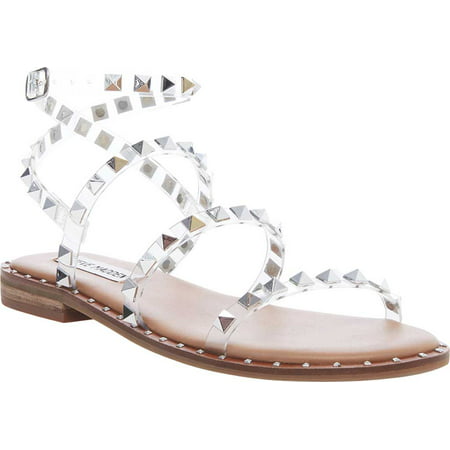 Women s Steve Madden Travel Strappy Sandal Clear Synthetic 7 M | Walmart (US)