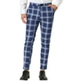 thumbnail image 1 of INSPIRE CHIC Men's Plaid Dress Pants Classic Slim Fit Trousers, 1 of 6