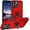 Red, variant on MYKOMI Compatible with Apple iPhone 16E Case SE 4 Phone Cover with Finger Ring Holder Kickstand Military Grade Shockproof Heavy Duty Protective Cover for iPhone 16e / SE 2025