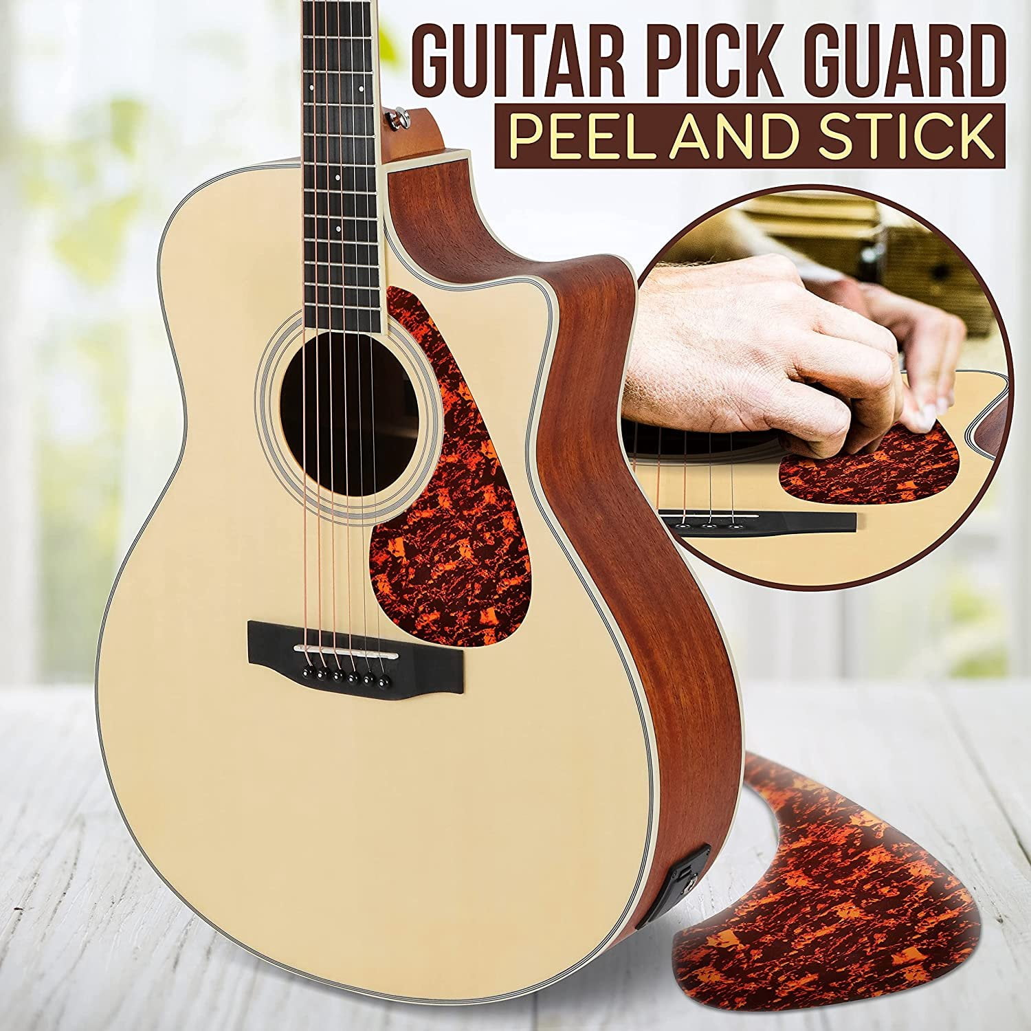 Pyle Premium Electric Acoustic Guitar w/Spruce Top and Mahogany Sides - Full Size Standard Dreadnought Cutaway Natural Matte Finish w/Full Starter Kit Gig Bag, 4-Band EQ, Rechargeable Clip Tuner