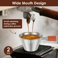thumbnail image 4 of FUYGRCJ 2PCS Espresso Measuring Cup, 304 Stainless Steel Espresso Shot Cup, 100ml/3.4oz Coffee Mug with Wood Handle, Scale and V Shape Pour Mouth, for Latte, Americano, Cappuccino, 4 of 10