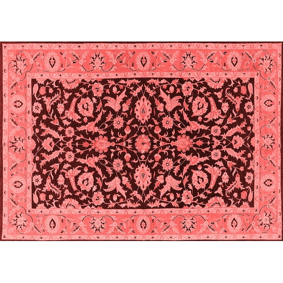 Ahgly Company Indoor Rectangle Oriental Red Traditional Area Rugs, 7' x 9'