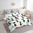 thumbnail image 4 of Manfei Kawaii Black Cat 7-Piece Twin Bedding Sets, Cartoon Cute Animal Bedding Comforter Set, Chic Abstract Ombre Reversible Sheet Sets, Lightweight Room Decor, 4 of 8