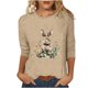 thumbnail image 2 of Xuyuer Ladies' Easter Print Round Neck Three Quarter Sleeve 3/4 Sleeve T-shirt Loose Tops Casual Loose Fit Crewneck T Shirts Tunic Tops, 2 of 5