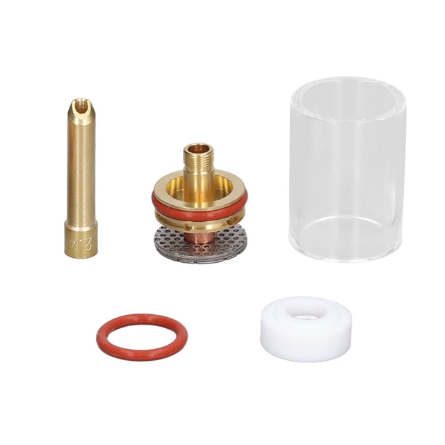 Kit de accesorios para antorcha de soldadura TIG, copa de vidrio para soldador de argón, para WP-17/18/26 de 2,4 mm