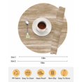 thumbnail image 6 of 15 Inch Round Placemats Set of 6, Brown Non Slip Heat Insulation PP Table Mats, Vintage Modern Abstract Art Ombre Washable Place Mats for Kitchen Dining Party Table Decor, 6 of 7