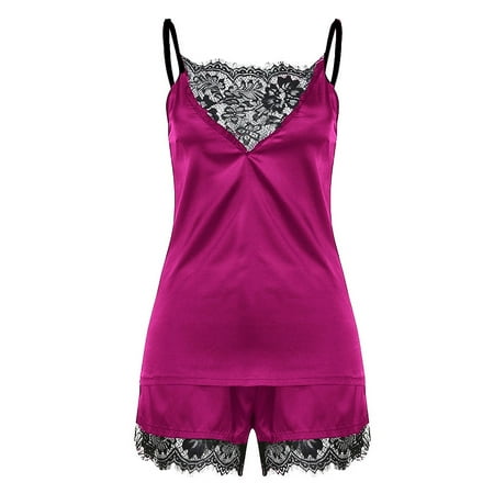 

Christmas Gift For Familys LIDYCE HIMONE S-XXXL Women Pajamas Sexy Short Sets Lace Camisole with Short Pants Nightwear Sleeveless Sleepwear Set