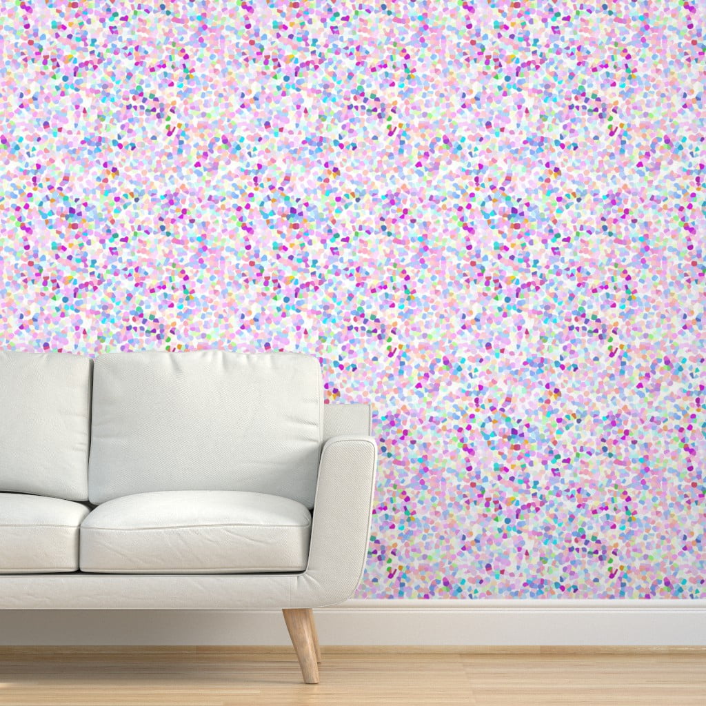 Peel & Stick Wallpaper 9ft x 2ft - Confetti Pink Dots Multicolor