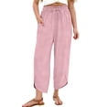 thumbnail image 6 of LIJCC Girls cropped pants Straight Wide Leg Trousers Solid Color Elastic High Waist Baggy Outdoor Casual Pants (Pink,8-9 Years), 6 of 9