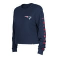 thumbnail image 2 of Women's New Era  Navy New England Patriots Sport Night Thermal Long Sleeve Cropped-T-Shirt, 2 of 3
