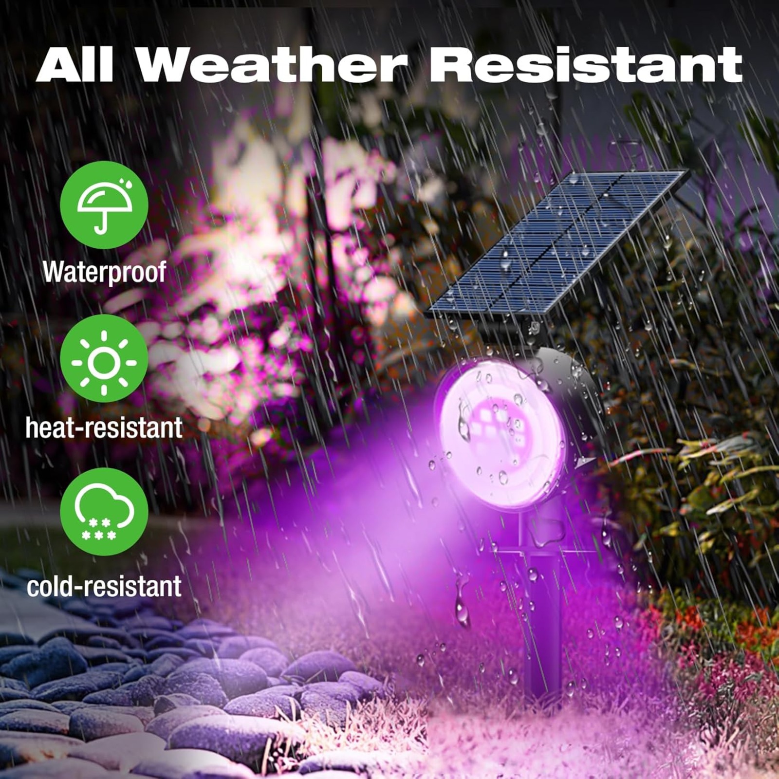 4/8 Pack Solar Spot Lights, Outdoor Waterproof - RGB Color Changing Landscape Lighting for Yard, Pathway, Wall | Auto on/Off, Solar Powered